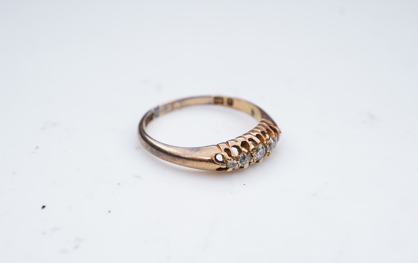 A Victorian five-stone diamond ring, late 19th century